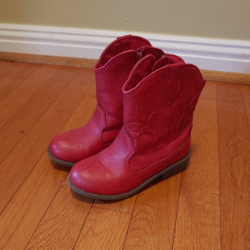 Toddler girl red boots